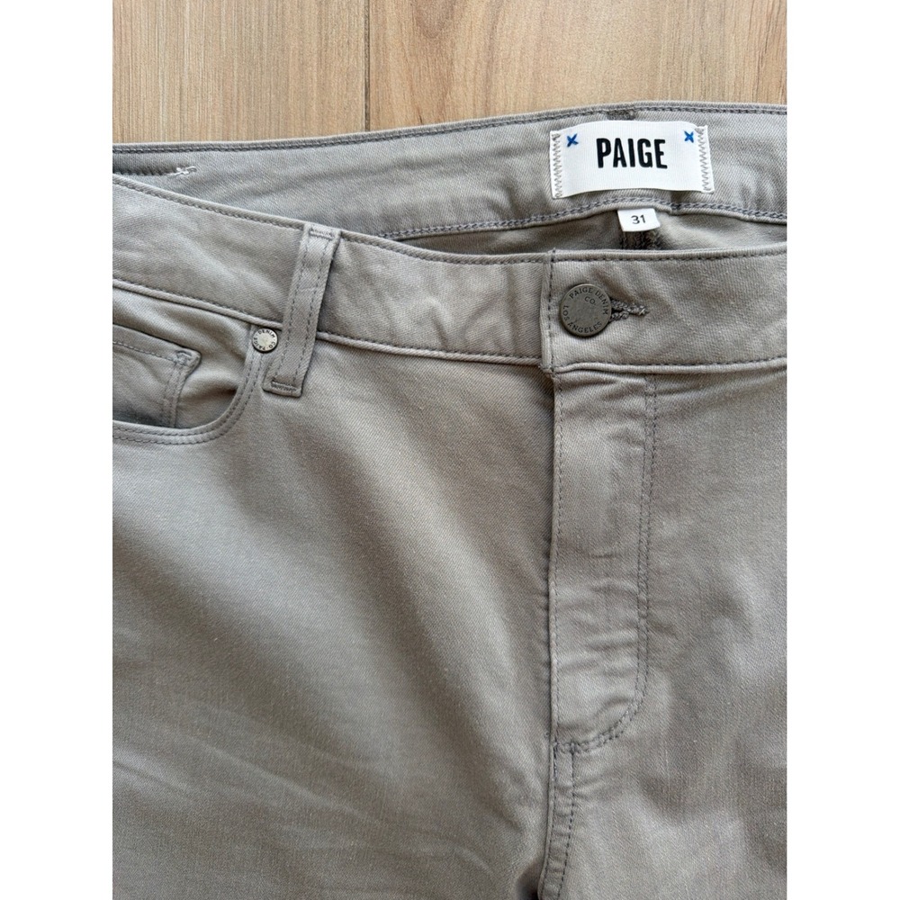 Paige Brigitte Slim Straight Leg Jeans Taupe Grey‎ Mens 31 Stretch Denim Pants - Picture 2 of 8